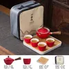 Teaware Sets Flowers Exquisite Stone Grinding Shape Tea Set Handmade Pot Cup Chinese Ceremony Gift GungFu Unique