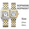 Nuovo W2PN0006 W2PN0007 bicolore oro giallo 27mm 22mm quadrante bianco orologio svizzero al quarzo da donna orologi da donna in acciaio inossidabile 10 Pureti266J