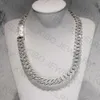 Hip Hop Rapper Sieraden Heren 18mm Baguette Moissanite Cubaanse Schakelkettingen 925 Zilveren Miami Ketting Iced Out Baguette Keten