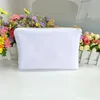 12oz white 100% poly canvas makeup bag for sublimation print with white lining white gold zip blank cosmetic bag for heat transfer327d