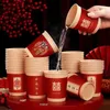 Vinglas 50pCSPACK Wedding Party Kraft Paper Cup Chinese Thicked Disposable Bankett Dricksvatten TEA CUPS Kök Barredskap 231211