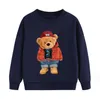 Primavera otoño niños dibujos animados oso sudaderas algodón niños pullver niños niñas puente niño suéter