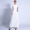 Roupas étnicas Vestido Base de Cor Sólida para Primavera Verão Turquia Dubai Mulheres Sem Mangas Vestidos Longos Elegantes Simples Senhoras Muçulmanas Abaya