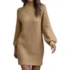 Casual Dresses Women's Sweater Mid Length Oversize Turtleneck Women Skin Tight Dress Cute Sexy Club