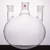 Straight Three Mouth Ball Bottle Capacity 5000mL Heavy Wall High Strength Borosilicate Glass Flask F44