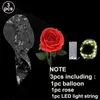 10pc Dekoracja imprezowa LED Luminous Rose Rose Balloon Transparent Wave Balon Walentynki Prezent Luminous Party Wedding Decoration Balon 231212