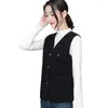 Women's Vests Women Fleece Heated Vest With 5 Heating Zones Temperature Adjustable Sleeveless Solid Color Jacket Clothing