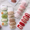 5Pcs/set Colorful Knitted Hair Clip Bohemian Crochet Side Bangs Clips Girls Hairpins Hair Accessories Floral BB Clip Barrettes