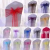 Party Decoration 10pc Ribbon Chairs Seat Cover Stol Bows Sashes Back Decor Wedding Reception Supplies Events Banketter
