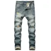 Jeans da uomo Denim rovinato classico marea marchio moda allentato dritto retrò lungo quattro stagioni strappato di grandi dimensioni jEoafnL