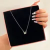 Pendant Necklaces NIBA Hollow Butterfly Shining Zircon Crystal Love Heart Forever Necklace For Women Wedding Party Jewelry Gifts