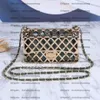 Luxury Metal Frame Hollowed-out Mini Square Bag Fashion Designer Single Shoulder Chain Bag Premium Leather Women Crossbody Dinner Bag Handbag Purse