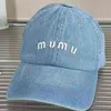 Miu denim baseball cap kvinnor hiphop hat brev mössor för damer män utomhus sommar visir hösten avslappnad snapback sun hatt gorras2632