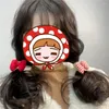 Accessori per capelli Anno rosso Plaid Fiocco Corda Autunno e inverno per bambini Cravatta in peluche Simpatico cartone animato Bun Scrunchie Fascia per ragazze dolci