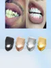 Vente directe unique métal dent Grillz Goldsilver couleur dentaire Grillz haut bas dents casquettes bijoux de corps pour femmes hommes mode V6514004