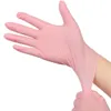 Inne organizacja sprzątania 50pcs Różowe rękawiczki nitrylowe jednorazowe xs lateks za darmo domowa rękawiczka kuchenna gotowanie sprzątanie salon fryzjerski Praca 231211