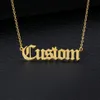 Personalized Old English Custom Name Necklaces For Women Men Gold Silver Color Stainless Steel Chain Pendant Necklace Jewelry246c