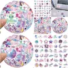 Other Decorative Stickers 50Pcs Cute Gradient Color Cartoon Planet Nasa Stickers Astronaut Alien Decals Suitcase Scrapbook Phone Lapto Dhohu