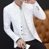 Men's Suits Blazers HOO 2024 Men 's casual collar blazers youth handsome trend Slim print blazers 5XL 6XL 231211