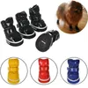 Abbigliamento per cani 4 pezzi/set scarpe per animali domestici stivali da neve invernali caldo pile cucciolo di gatto impermeabile pioggia Chihuahua Yorkie accessori per scarpe