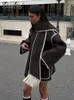 Vestes Femmes Mode Manteau de broderie avec écharpe pour femmes à manches longues poches veste femme automne simple boutonnage lâche dame streetwear 231211