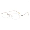 Güneş Gözlüğü Çerçeveleri Kadın Titanyum Gözlükler Tasarım Gözlükler Çerçeve Miyopi Okuma Rimless 6 g Ultra Hafif Ağırlık