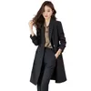 Costumes pour femmes Veste de costume mi-longue Bureau Dames Blazers de banlieue Coupe-vent professionnel Femme Noir Automne Hiver Trench Coat