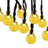 Strings Guirlande lumineuse à énergie solaire, ampoules claires, lanternes de noël, boule de perles à bulles, 60 lumières clignotantes de décoration extérieure, LE251s