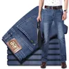 Jeans pour hommes Designer de luxe Lee TPAB Printemps / Été Mince Droit Lâche Élastique Business Casual Haut de gamme Denim Long Pantalon CTIX