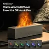 Diffusori di oli essenziali KINSCOTER Diffusore di aromi di fiamma Umidificatore ad ultrasuoni Nebulizzatore freddo Fogger LED Lampada a olio Diffusore y231212