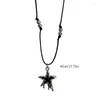 Pendant Necklaces E0BF Adjustable Collarbone Chain Gorgeous Pentagrams Necklace Gothic Edgy Neckchain Accessory For Ladies Friend