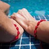 Braccialetti con ciondoli 1-48 pezzi Bracciale con cordino rosso a 7 nodi per coppia Braccialetti intrecciati con corda Protezione Buona fortuna Amuleto per il successo Gioielli fatti a manoL231214