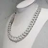 Rock Custom Iced Out Hip Hop Miami Collier 925 STERLING Silver Baguette Moisanite 20 mm Hiphop Cuban Link Chain
