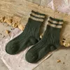 Cinq doigts gants 1 paire automne cadeau épaissi mi femmes chaussettes laine douce garder au chaud élastique hiver 2 rayé confortable 303x