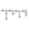 Studörhängen Roxi 925 Sterling Silver 4st Earring Set For Women Exquisite Cubic Zircon Diy Piercing Wedding Party SMycken