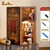 Architektura DIY HOUSE Cutebee DIY Książka Nook Perfel Wstaw Zestawy Dollhouse Eternal Bookstore 3D Wooden Bookend for Adult Xmas Prezenty 231212