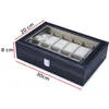 Watch Boxes 12 Grids Leather Flannel Box Jewelry Bracelet Rings Storage Case Organizer