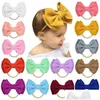 Hair Accessories 20 Color Baby Accessories Infant Girl Cute Big Bow Headband Newborn Solid Headwear Headdress Nylon Elastic Hair Band Dhktu