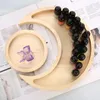 Party Decoration 2 Pcs Wooden Crescent Moon Sun Tray Crystal Stones Oil Diffuser Jewelry Holder Display Food Tableware Dessert Serving Home