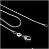 Catene Grandi promozioni 100 pezzi Collana a catena liscia in argento sterling 925 con catenacci per aragosta Dimensioni gioielli 1 mm 16 pollici --- 24 pollici Goccia Del Dht0L