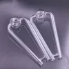 Tuyau de brûleur à mazout en verre à priser à double tube Pipe à fumer portable 14CM Longueur 30mm Tuyau à ongles à huile pour fumer Accessoires Meilleur cadeau pour fumeur