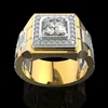 14 K Gold White Diamond Ring for Men Fashion Bijoux Femme Jewellery Natural Gemstones Bague Homme 2 Carats Diamond Ring Males Y1122368