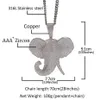 Pendentif Colliers Hip Hop Zircon Cubique Pave Bling Glacé Éléphant Animal Pendentifs Collier Pour Hommes Femmes Bijoux De Mode Or 3066