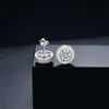 New Design High Quality White Gold Plated S925 Silver Big Moissanite Hip Hop Earrings Men