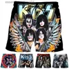 Shorts masculins Love Gun Band Beach Shorts Men Hard Rock Hard Rock 3D Print Borst Shorts de maillot de bain Homme 2023 Swim Trunks Hip Hop Kids Ice Shorts L231212