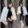 Women's Fur 2023 White Round Neck Coat Female Short Korean Version Of Young Casual Fashion Comfortable Mao