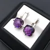 Baumelnder Kronleuchter CSJ Amethyst Quarz Edelstein Edler Ohrring Sterling 925 Silber Kissen 9Ct Schachbrettschliff Feiner Schmuck For228I