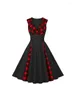 Vestidos casuais 2024 vintage mulheres robe pin up vestido moda retro 50s 60s rockabilly grade swing verão feminino elegante túnica vestido