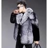 Men's Fur Faux Fur Men's short fur coat winter warm fox coat fat jacket loose casual mink 231211