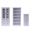 Poppenhuisaccessoires 1PC 1 12 Poppenhuis Miniatuur Hout/Witte Kleur Boekenkast Rek Studie Woonkamer Decoratie Poppenhuisaccessoires Meubilair Model 231212